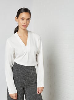 SELECTED FEMME V Neck Blouse Snow White  - Image 1