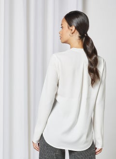 SELECTED FEMME V Neck Blouse Snow White  - Image 2