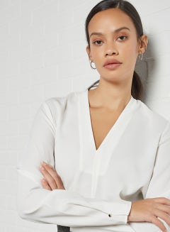 SELECTED FEMME V Neck Blouse Snow White  - Image 4