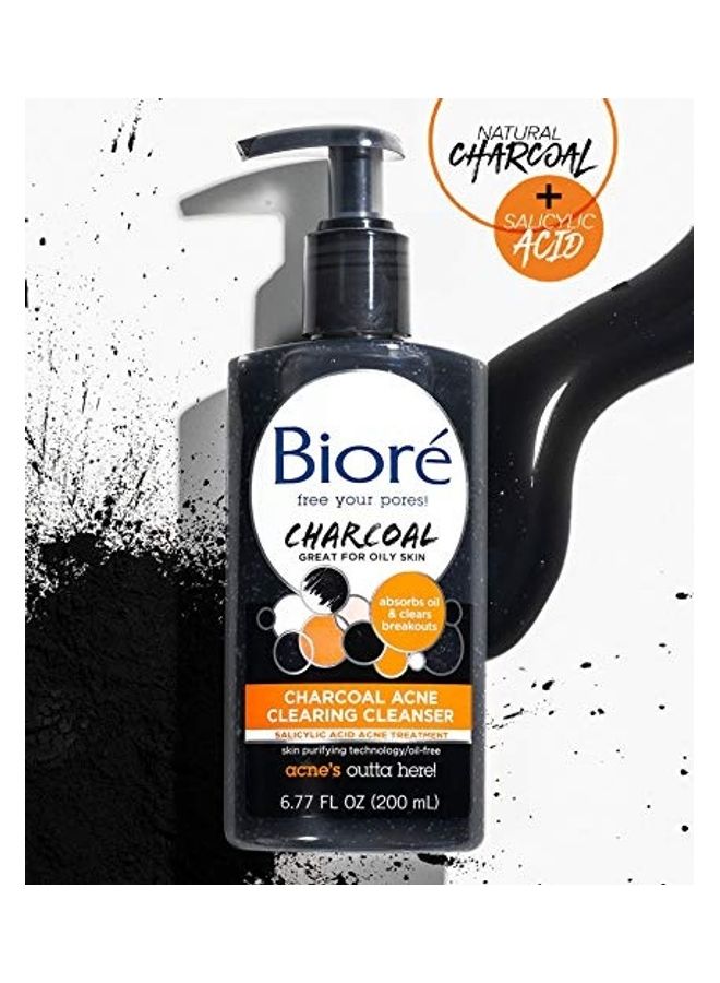 Biore - Charcoal Acne Clearing Cleanser 200ml - Image 1
