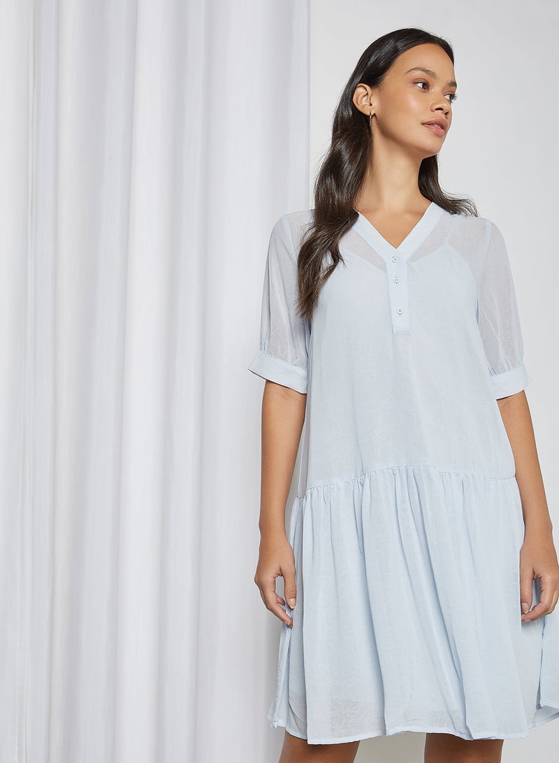 SELECTED FEMME - Peplum Mini Dress Arctic Ice - Image 1