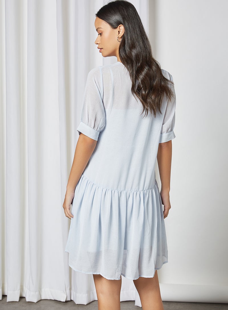 SELECTED FEMME - Peplum Mini Dress Arctic Ice - Image 1
