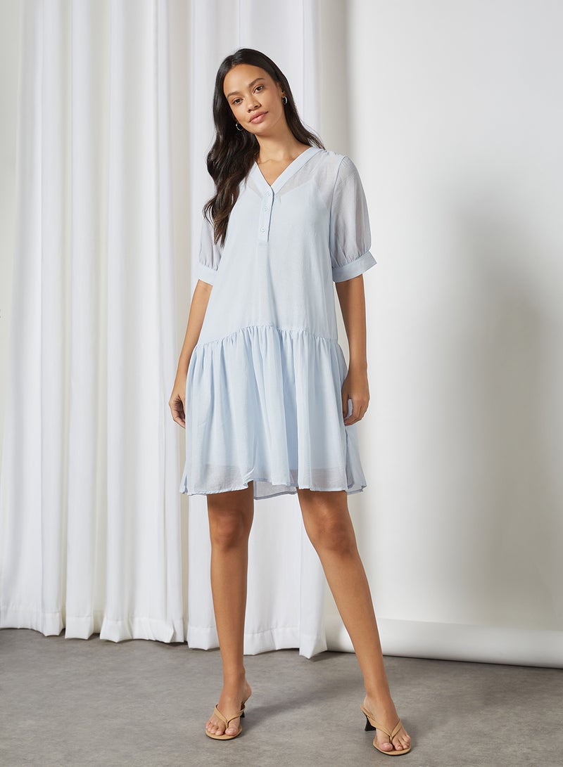 SELECTED FEMME - Peplum Mini Dress Arctic Ice - Image 1