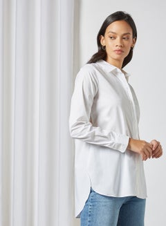 Side Zip Shirt Bright White