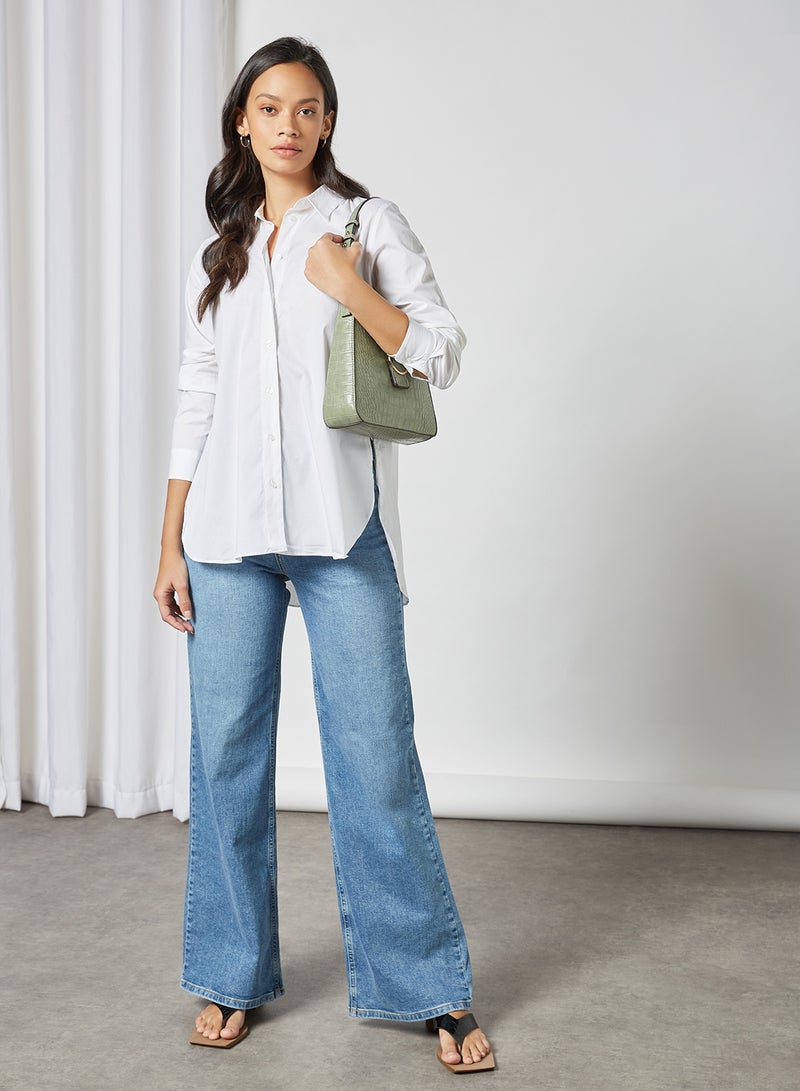 SELECTED FEMME - Side Zip Shirt Bright White - Image 1