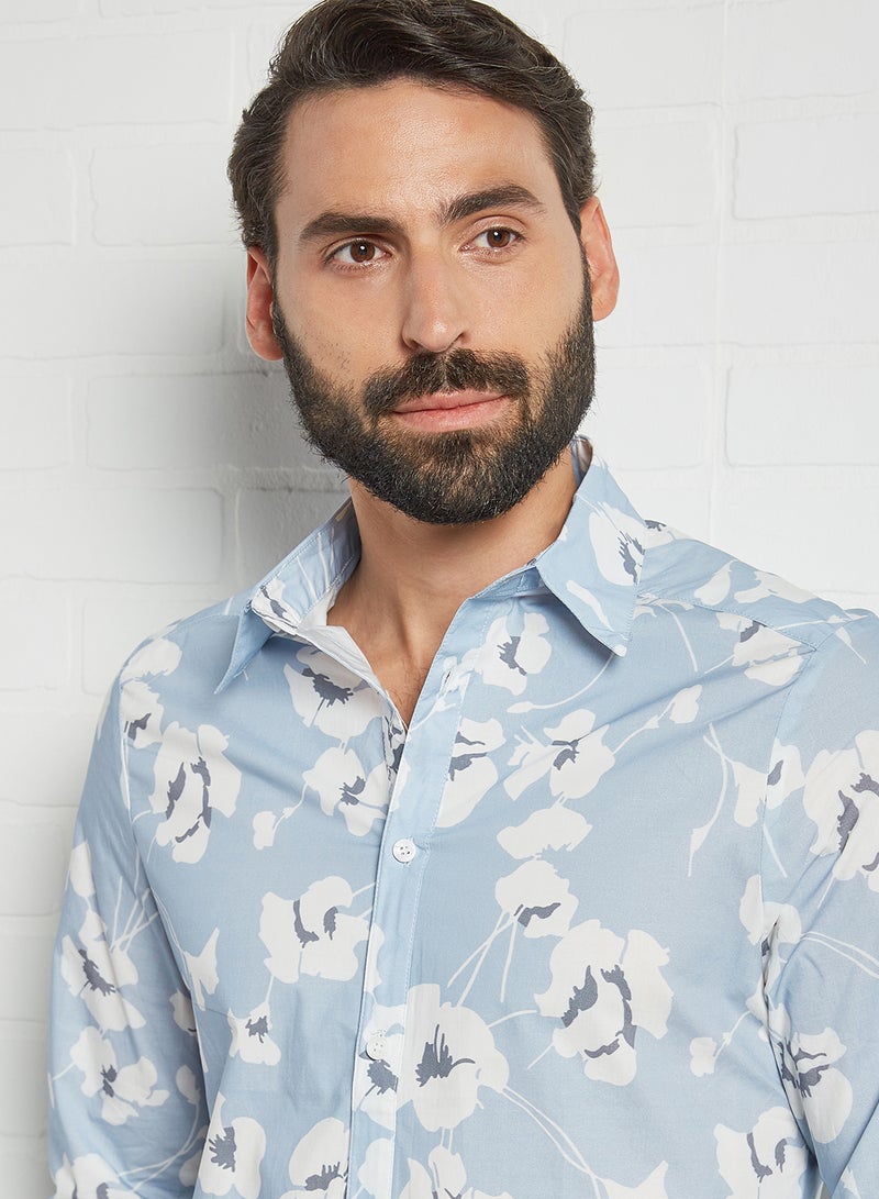Sivvi x D'Atelier Floral Print Shirt Blue  - Image 4