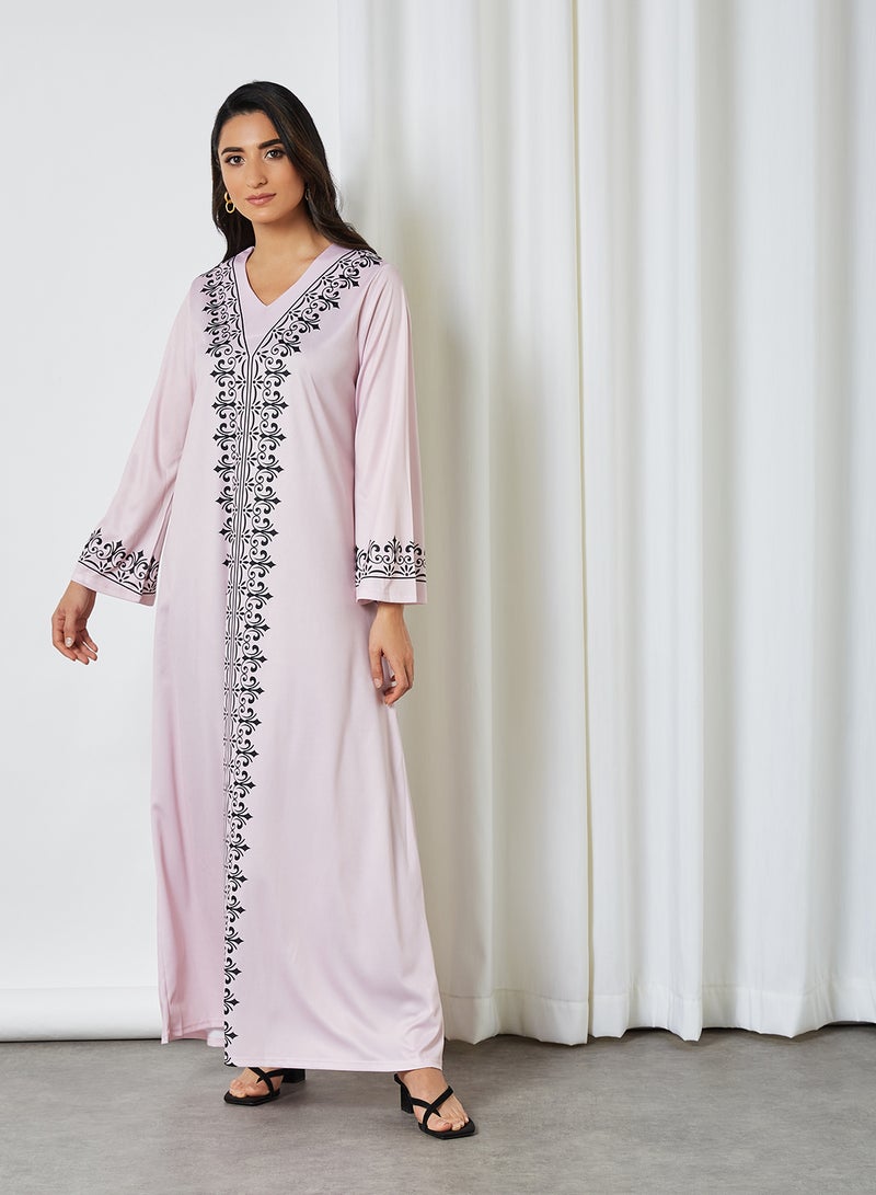 SIVVI for HANIYA Pattern Print Jalabiya Pink  - Image 1