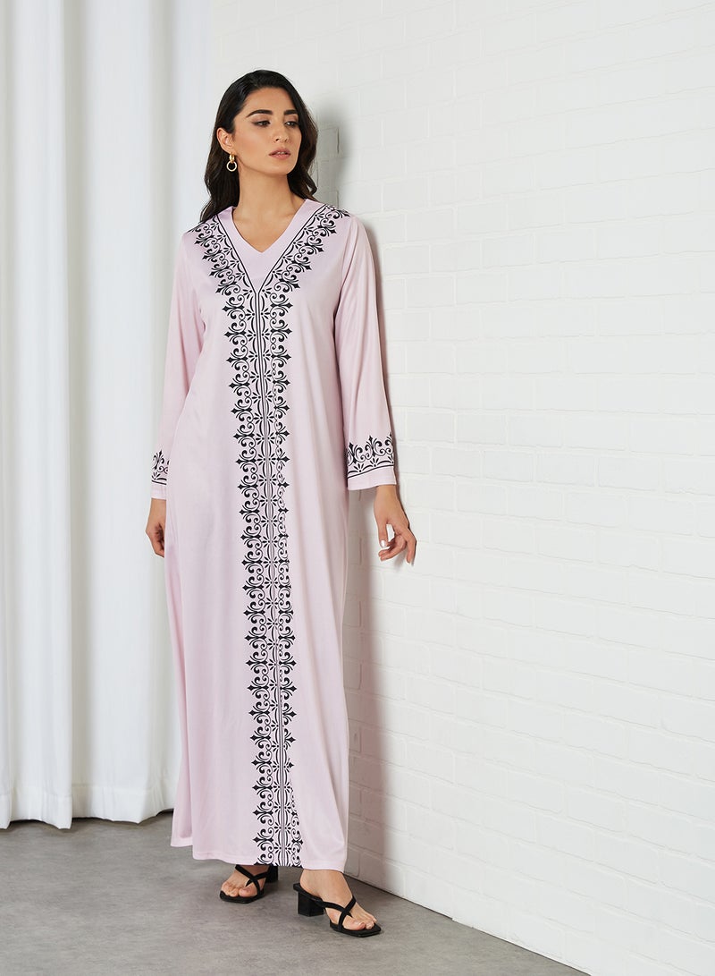 SIVVI for HANIYA Pattern Print Jalabiya Pink  - Image 3
