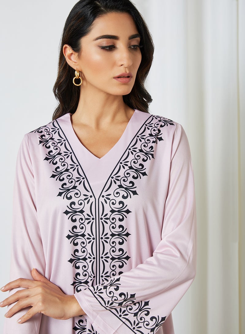 SIVVI for HANIYA Pattern Print Jalabiya Pink  - Image 4