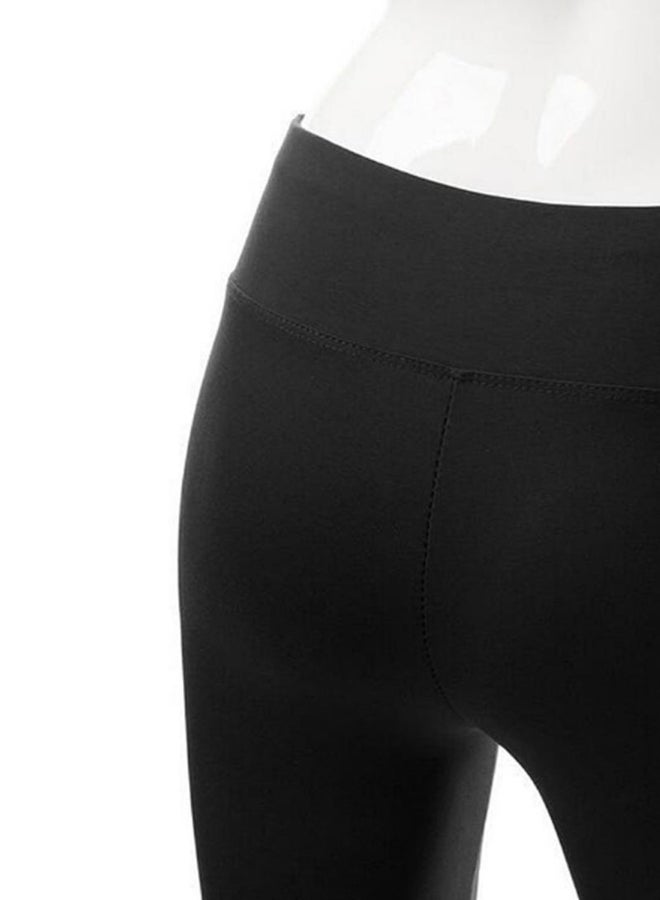 Solid Pattern Boot Cut Tummy Control Workout Yoga Pants Black  - Image 3