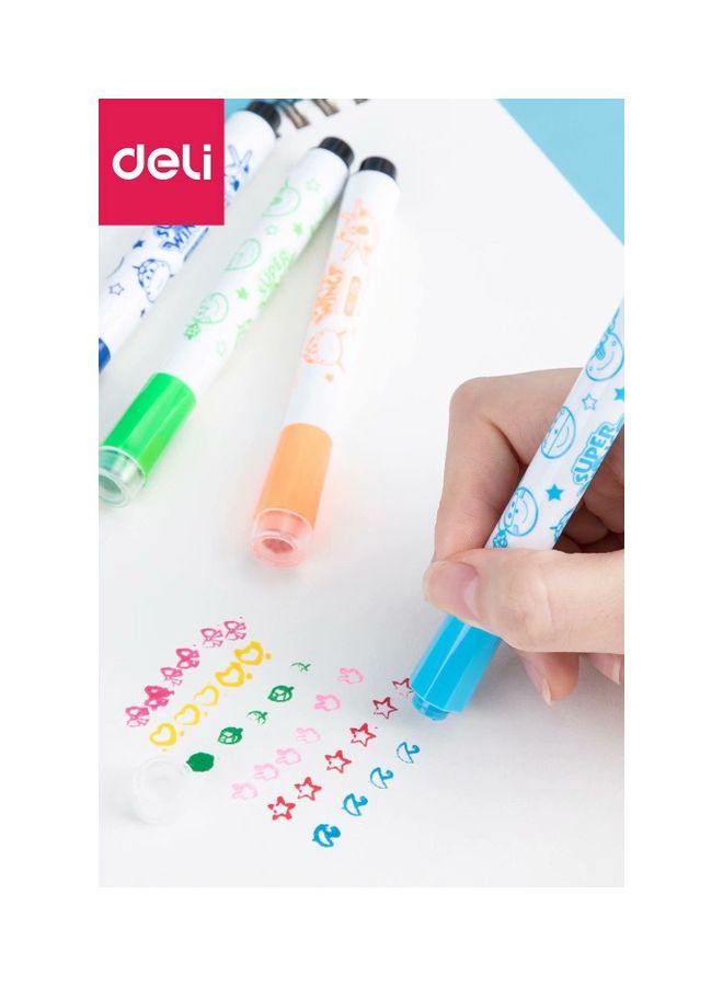 ديلي مجموعة أقلام برأس من اللباد وتصميم سوبر وينجز من 12 قلم متعدد الألوان - Image 2