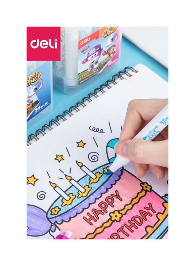 ديلي مجموعة أقلام برأس من اللباد وتصميم سوبر وينجز من 12 قلم متعدد الألوان - Image 3