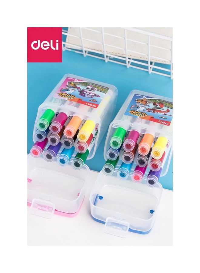 ديلي مجموعة أقلام برأس من اللباد وتصميم سوبر وينجز من 12 قلم متعدد الألوان - Image 5