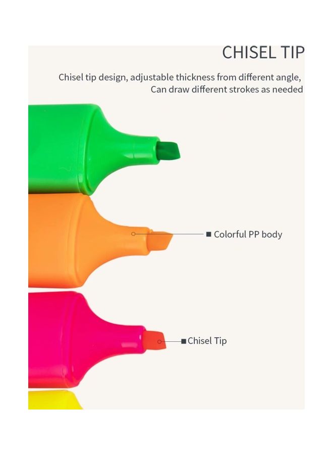 Deli 4-Piece Accent Highlighter Set Orange/Pink/Green  - Image 4