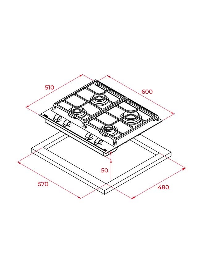 TEKA - Glass Gas Hob With Exactflame Function 112570033 Black - Image 1