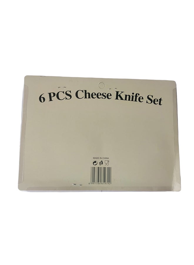 6-Piece Cheese Cutting Stainless Steel Knife Set Silver/Brown  - Image 5