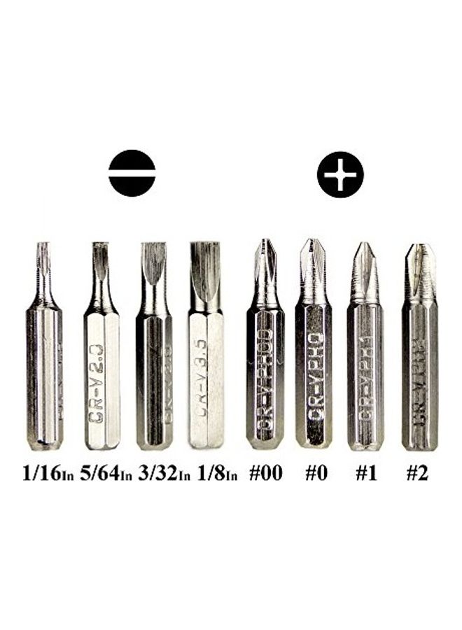 Generic 8-In-1 Mini Pen Screwdriver Set Red/Silver  - Image 2
