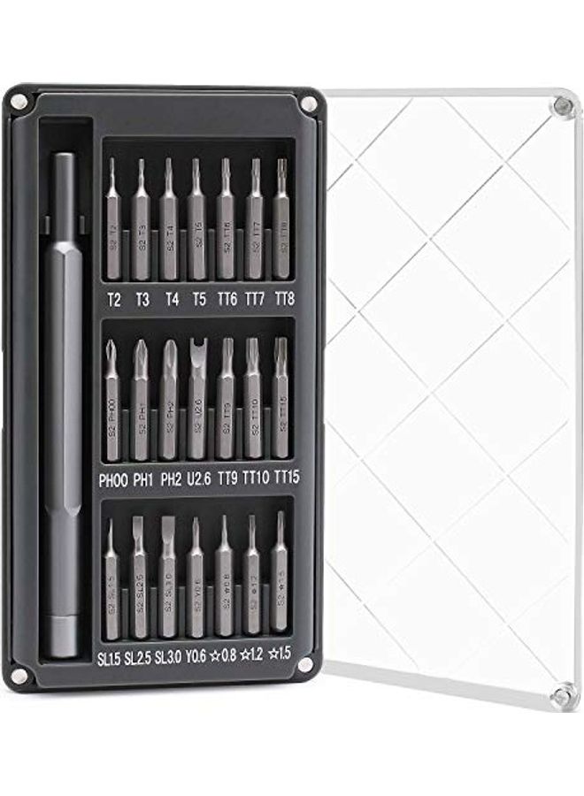 22-Piece Precision Screwdriver Set With Case Grey  - Image 1