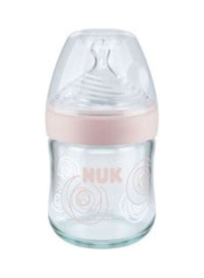 NUK - Nature Sense Glass Baby Bottle with Silicone Teat, 0 To 6 Months- 120 ML - Image 1