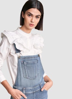 SALSA Push-Up Washed Dungarees Blue  - Image 4