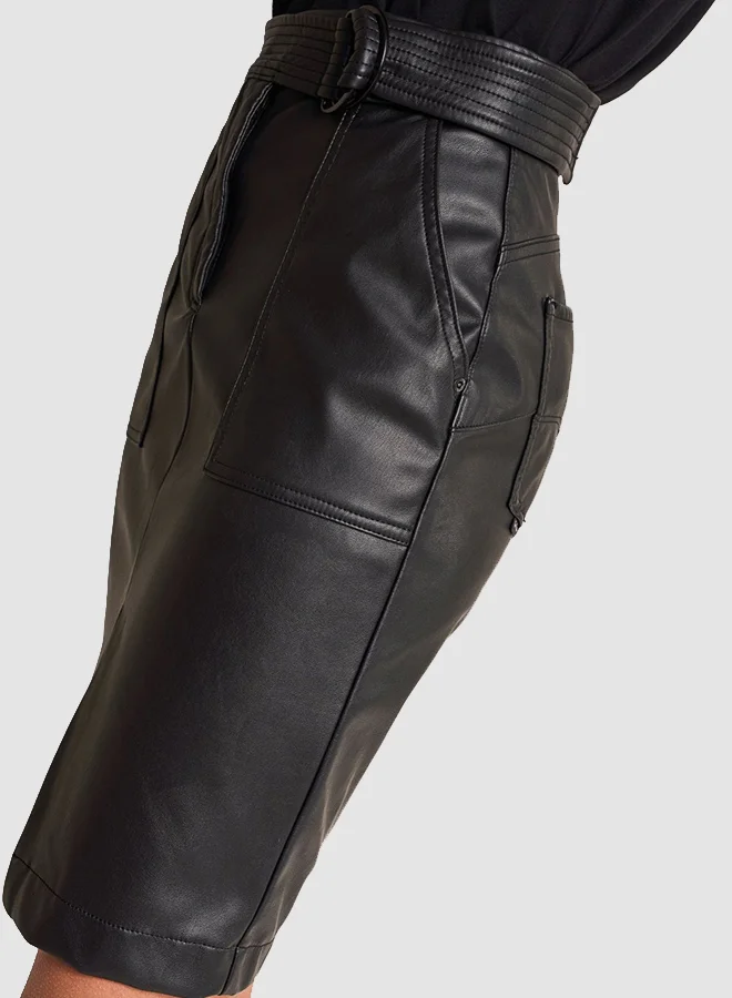 SALSA Push-In Belted Skirt Black