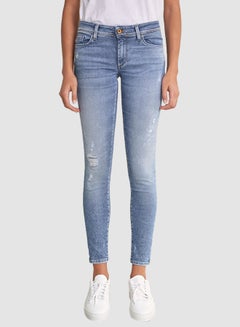 SALSA Push-Up Light Ripped Skinny Jeans Blue  - Image 1