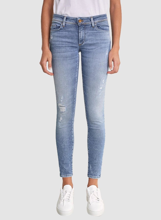 SALSA - Push-Up Light Ripped Skinny Jeans Blue - Image 1