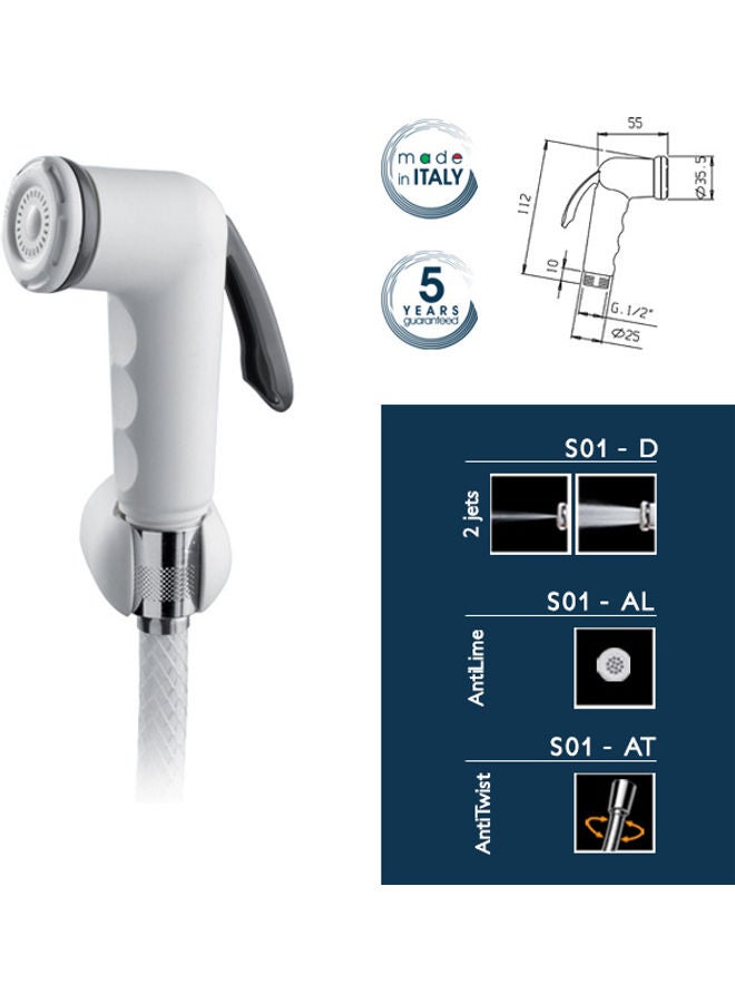 Hand Shattaf With Trigger And Hose White 21x5x5cm