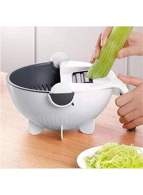 Vegetable Slicer And Strainer With 5 Different Blades White