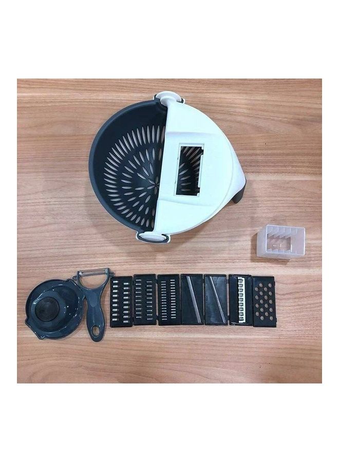 Vegetable Slicer And Strainer With 5 Different Blades White