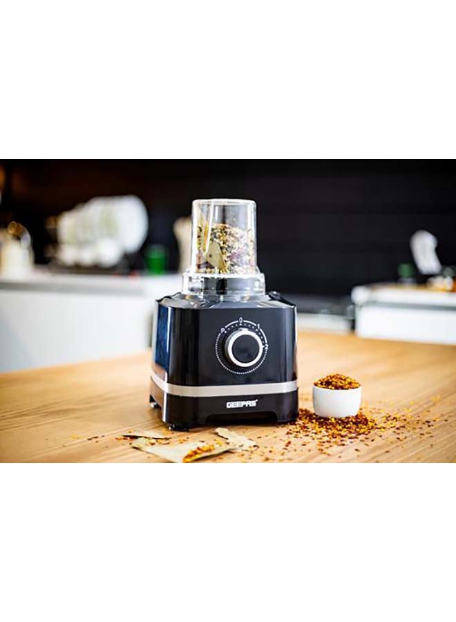 10-IN-1 Food Processor| Transparent Jars with Stainless Steel Blades for Blending, Slicing, Shredding, Cutting, Chopping, Whisking, and More| Unique Detachable Attachments, Stainless Steel Housing and Rich in Design| 2 Speed Control with Pulse 800.0 W GSB5487 Black