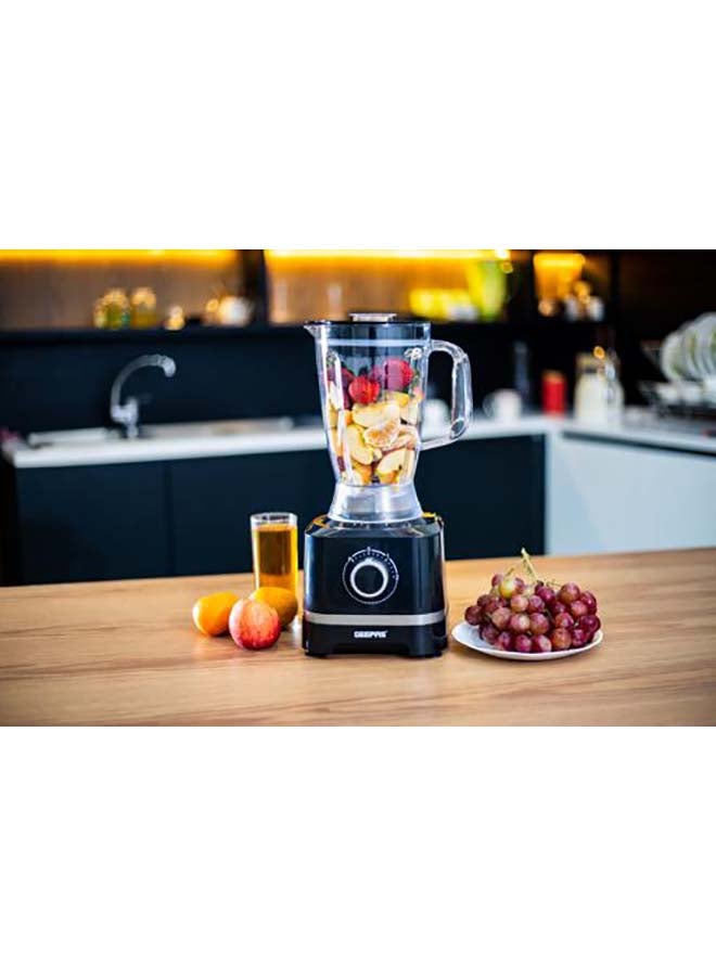 10-IN-1 Food Processor| Transparent Jars with Stainless Steel Blades for Blending, Slicing, Shredding, Cutting, Chopping, Whisking, and More| Unique Detachable Attachments, Stainless Steel Housing and Rich in Design| 2 Speed Control with Pulse 800.0 W GSB5487 Black