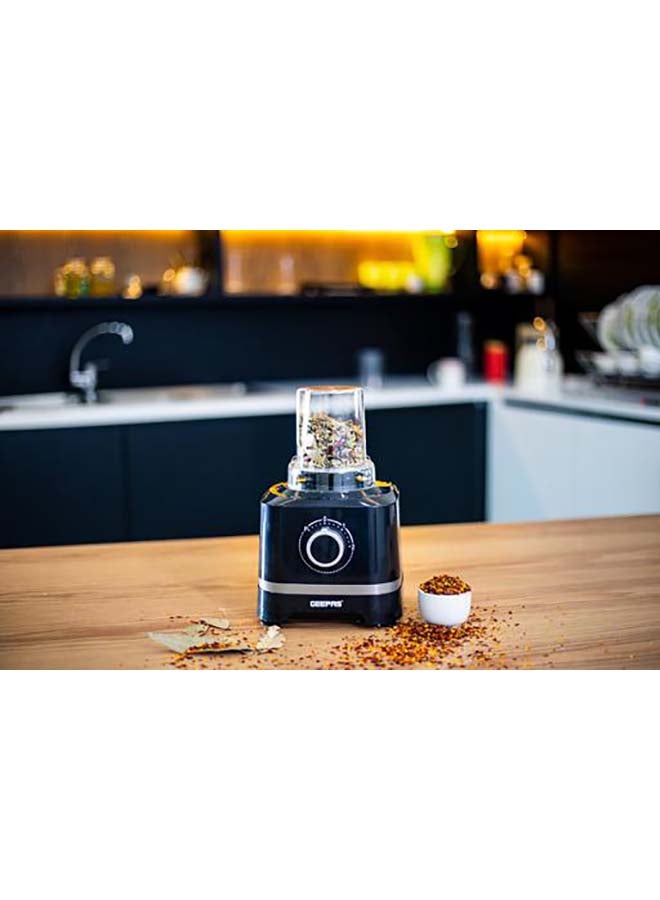 10-IN-1 Food Processor| Transparent Jars with Stainless Steel Blades for Blending, Slicing, Shredding, Cutting, Chopping, Whisking, and More| Unique Detachable Attachments, Stainless Steel Housing and Rich in Design| 2 Speed Control with Pulse 800.0 W GSB5487 Black