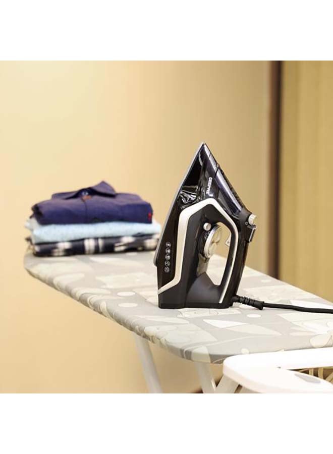 جيباس مكواة بخار - مكواة بخار جافة ورطبة 2 في 1 - تحكم في درجة الحرارة قابل للتعديل، قاعدة سيراميك - وظيفة البخار الجاف/البخار/انفجار البخار/العمودي، تعزيز البخار | 2 سنة الضمان - Image 3