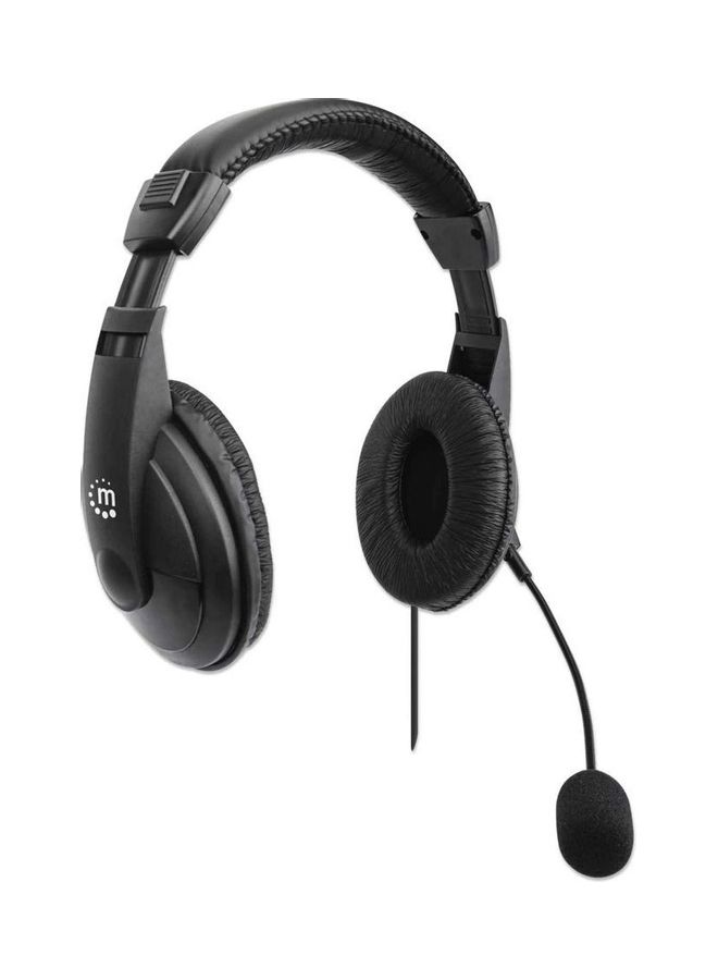 Manhattan - 179881 Stereo USB Headset Lightweight Over-ear Design Black - Image 1