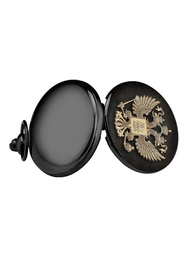 ياش ساعة جيب كوارتز مزينة بنسر ذي رأسين مع سلسلة unisex - Image 4