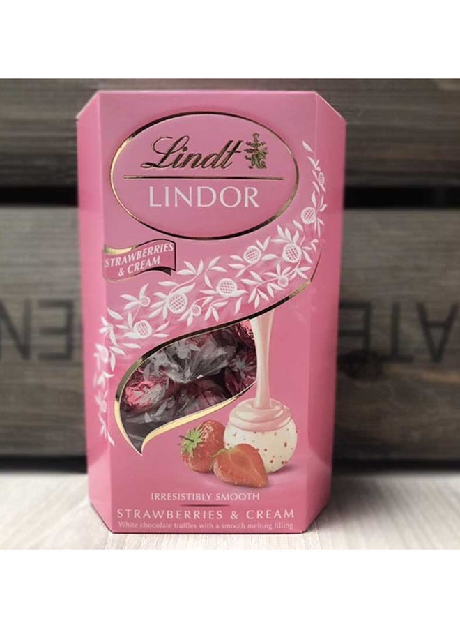 Lindor White Chocolate And Strawberry Truffles 200grams