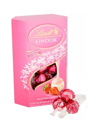 Lindor White Chocolate And Strawberry Truffles 200grams - v1616326380/N45488086A_1