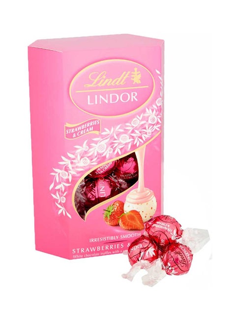 Lindor White Chocolate And Strawberry Truffles 200grams