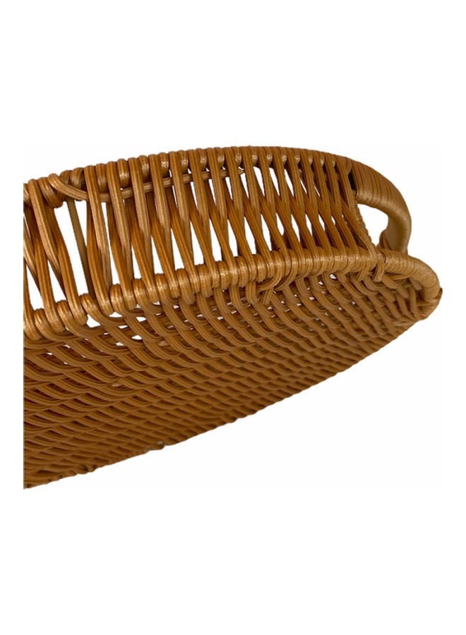 Round Artificial Bamboo Tray Brown 25x25cm