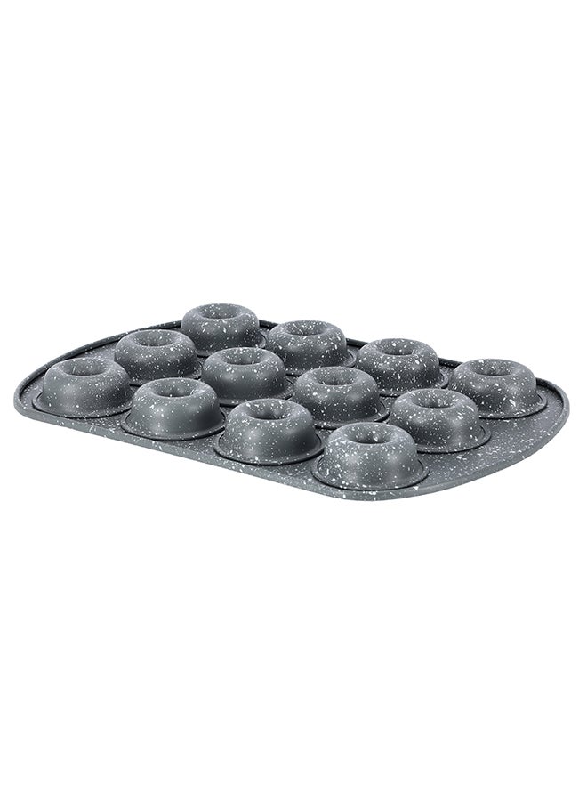 Royalford - 12 Cavity Mini Donut Pan Grey 26.5cm - Image 1