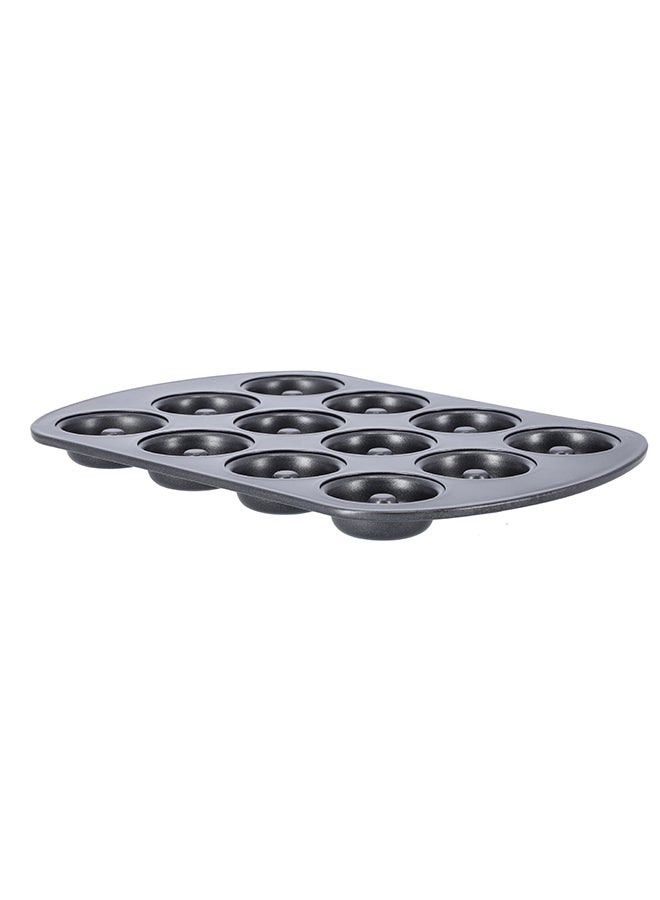 Royalford 12 Cavity Mini Donut Pan Black 26.5cm  - Image 2