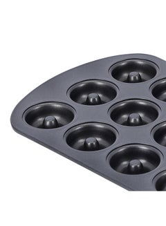 Royalford 12 Cavity Mini Donut Pan Black 26.5cm  - Image 4