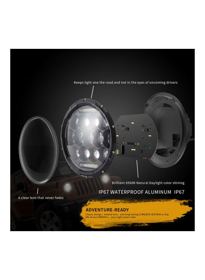 Generic 7-Inch Waterproof Round Shaped LED Front Headlight For Jeep Wrangler JK LJ  - Image 4