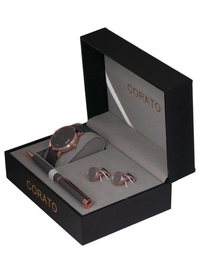 كوراتو طقم ساعة يد بعقارب مع قلم وأزرار أكمام. للرجال - Image 1