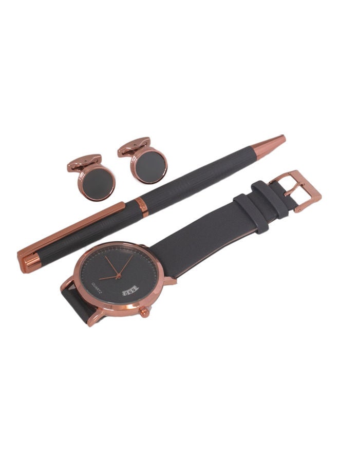 كوراتو طقم ساعة يد بعقارب مع قلم وأزرار أكمام. للرجال - Image 2