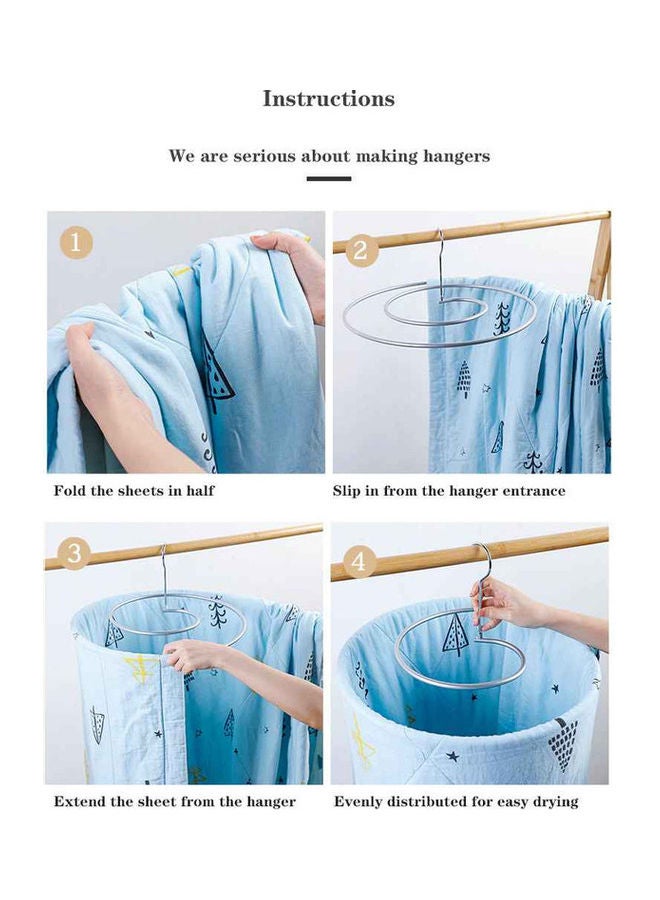 fashionhome Stainless Steel Round Spiral Sheets Hanger Silver 37 x 0.8cm - Image 5