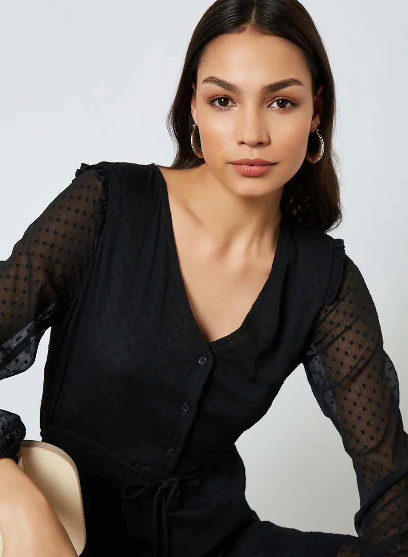 ONLY Orchid Long Sleeve Mini Dress Black