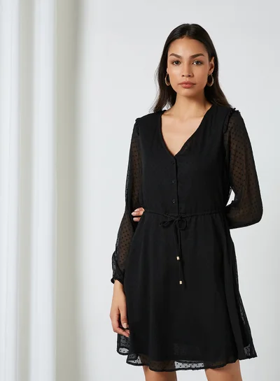 ONLY Orchid Long Sleeve Mini Dress Black