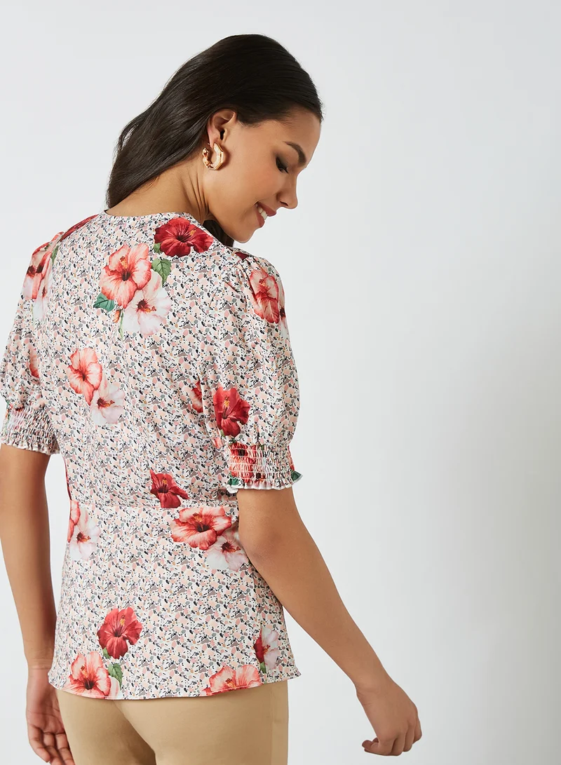 Chi-Chi London Keiera Floral Print Blouse